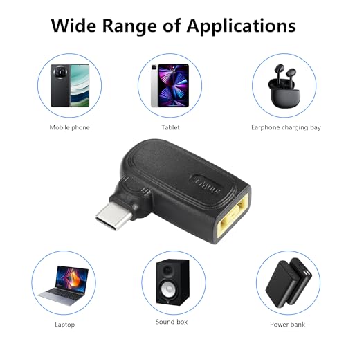 100W PD Slim Tip naar type C-vierkant Vrouwelijke laadadapter voor USB C Male Connector, geïntegreerd met automatische PD ID inductiechip, voor laptops 5