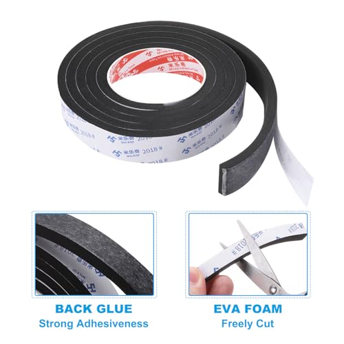 2M Afdichtingsschuimtape, 3cm breed, 8mm dik, Single Side Weather Stripping Deur Seal Strip voor raamdeur isolatie, zwart 3