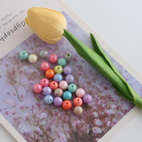 370st 10mm Kleurrijke acryl ronde kralen Multicolor acryl kralen voor doe-het-zelf sieraden maken (AB kleur 10mm) 5