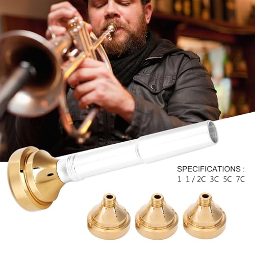 Trompet Mondstuk Set Messing Trompet Mondstuk met Opbergdoos Muziekinstrument Accessoire voor 1/2c 3c 5c 7c Muziek Lover Beginner