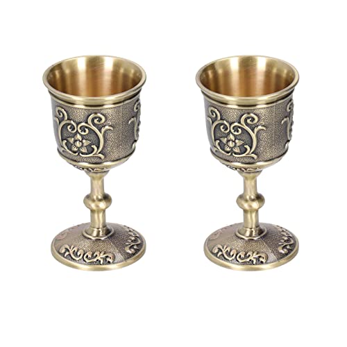 2 stuks Royal Chalices, Retro Wijnglas, Kerkkerk Kerk Antiek Wijnglas Gift, Royal Style Ornament Collection, Vintage Metal