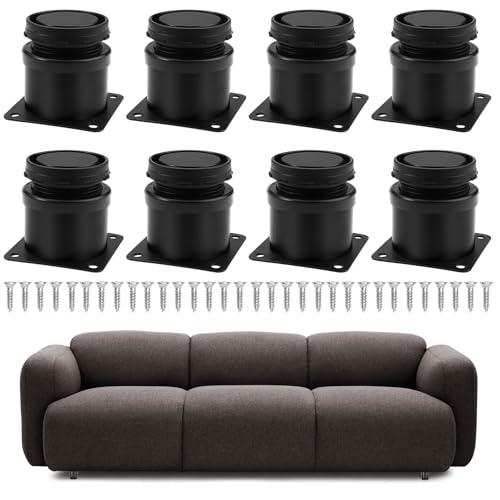 8 Stukken Meubilair Benen, Verstelbare Ondersteuning Meubilair Benen, Zwart verstelbaar Benen, ronde kast voeten, verstelbare hoogte meubels Benen, cabinet benen,0-15mm in hoogte verstelbaar, voor cabinet benen, furniture