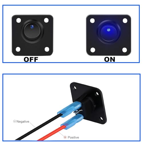 12V schakelplaat ronde switch 3-pins 12V 20A/24V 10A 1Groep LED Rocker Switch voor auto, boot, vrachtwagen, blauw 3