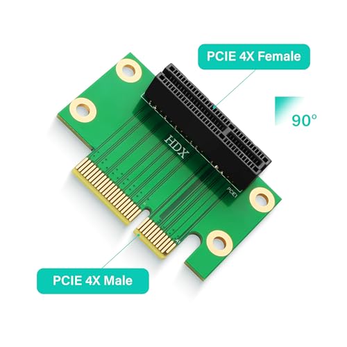 PCI-Express 4X Riser Card 90-Degree Adapter PCIE X4 Extender Extension Card voor 1U, kleine computer en server behuizing (HDX)