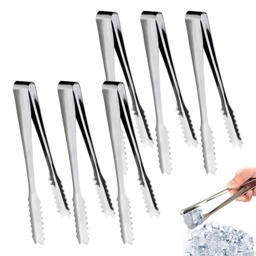 6 stuks Candy Bar Accessoires, Roestvrij stalen Sugar Tongs, 15cm Candy Bar Accessoires Set, Ice Tongs Serving Tongs, Candy Tongs voor keuken, bruiloft, feest, bar, picknick, zilver