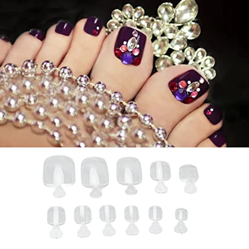 550Stuks Valse Teenail Tips Volledige cover Duidelijke kunstmatige Ultrathin Multi Size ademende teen Nail Tips met opslag doos 3