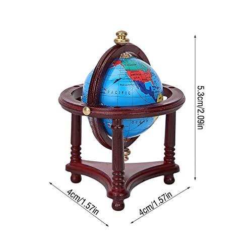 1:12 Dollhouse Swivel Globe, Mini Globe voor poppenhuis decoratie (Mahonie) 3