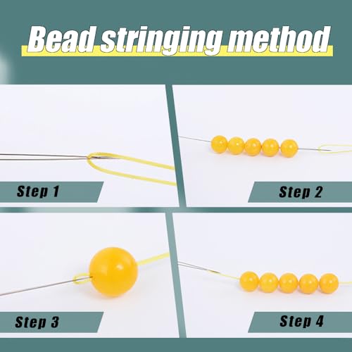 6 st. Naalden Set naaldnaalden, 3 stuks naalddragers, 2 maten, roestvrij stalen kralen naalden, lange rechte naalden, grote oog kraal naalden voor ambachten en sieraden maken 4