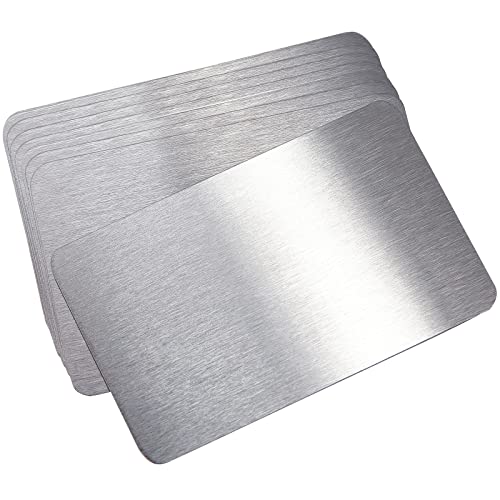 8 Stuks Metalen Business Cards met Optische Mazelen Graveren - Roestvrij staal 8.5 x 5.5cm - Voor Cadeaubonnen en Kantoorgebruik
