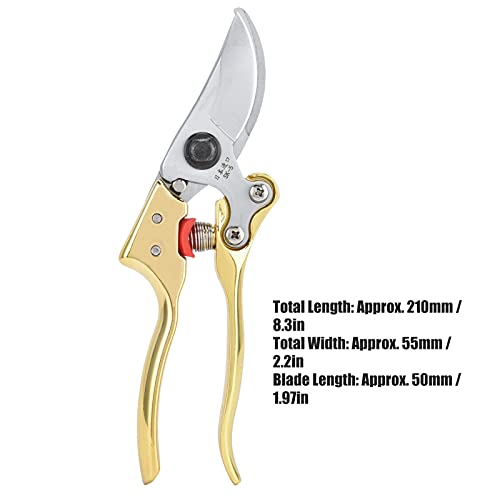 Snoeischaar 210 x 55 mm Gouden Fruitschaar Planten Tang Handschaar Bypass Schaar Schaar met anti-slip tanden Grooves voor tuin en landbouw