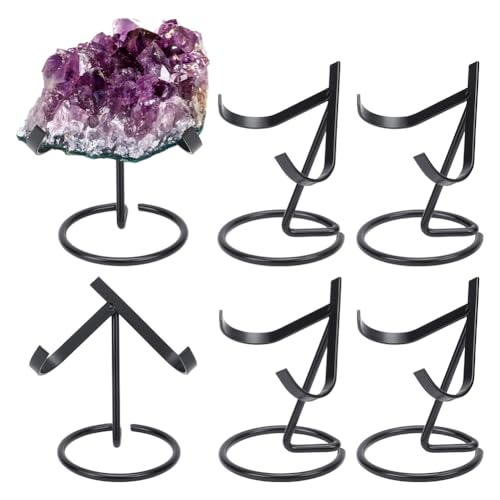 6 stuks metalen kristallen bolhouder, Iron Easel Stands houder Decoratieve Crystal Ball Stand voor Rocks Geodes hart stenen, zwart, 7,5 x 9,6 x 10,2 cm