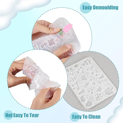 4Pcs Bloem Hars Mallen Blad Siliconen Mallen Kerstbomen Epoxy Hars Gieten Mallen Voor Diy Craft Hangers Sieraden Maken 4