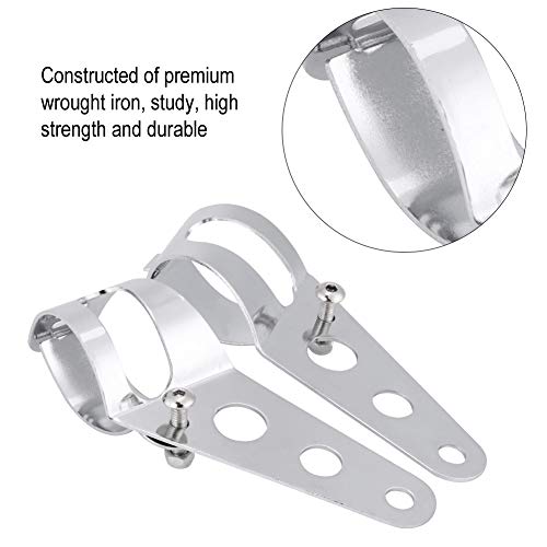 Vork Koplamp Montage Bracket, 35-43mm Motorfiets Koplamp Bracket Vork Buis Clamp Kit voor Chopper Cafe Racer(Chrome) 3