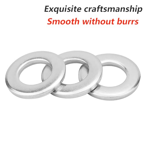 Verpakking van 25 metalen platte ringen, brede ringen M8 x 16 mm, dikte 1,5 mm, roestvrijstalen veiligheidsringen voor bouten 3