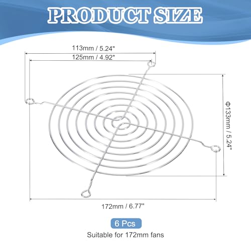 133mm Ventilator Finger Grill, 6 Pack Metal Grill Protector Guard Ventilator Beschermhoes voor 133mm Uitlaat Ventilatoren Uitrusting Computer DIY
