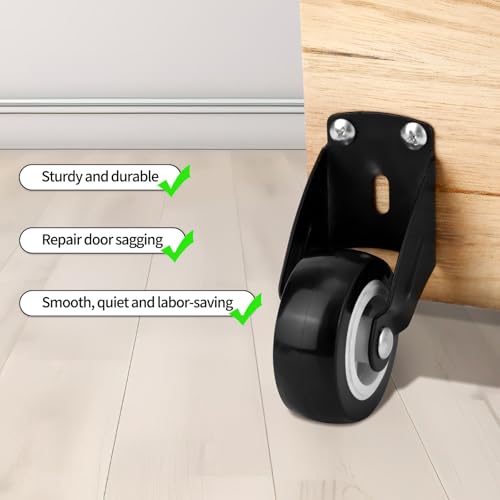 4 stuks 5cm Poort Wielen met 24 Schroeven, Anti-Sagging Deur Ondersteunen Gate Wielen Anti-Frictie Casters voor Houten Deuren en Meubilair 4