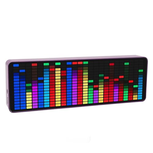 LED-geluidsniveaumeter, muziekspectrumweergave 384 LED 1624 Segment Ritme lichtniveau Voice Sensor Pick-up Analyzer met klok 20 dynamische 7 kleuren