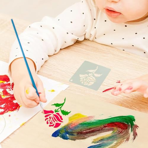 60 st Natuur Schilderen Stencils Herbruikbare Bloem Schilderen Stencils Stencils voor ambachten Bloemen Vogels Panda Bijen Vlinders Handwerk 5