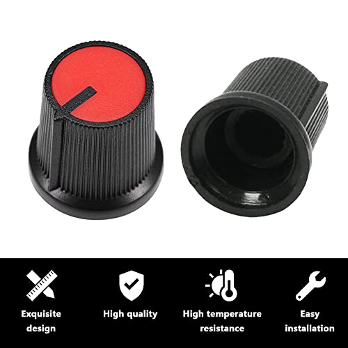 60 stuks potentiometerregelaar 6 mm kartelasgat potentiometer volume controle draaiknop 13 x 17 mm kleur wit, blauw, rood, geel, groen, oranje 3