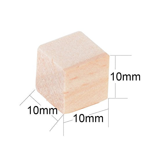 Verpakking van 200 houten kubusjes, 10 mm, losse decoratie, hout, ambachten, ambachtsmateriaal, hout, vierkant, natuur decoratie voor DIY ambachten, schilderen, DIY ambachten, decoratie