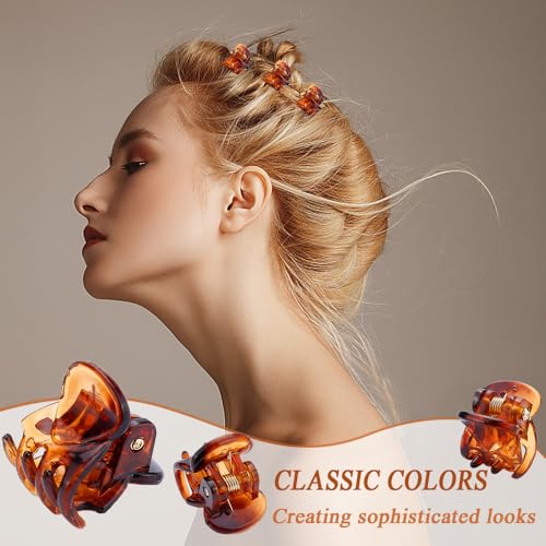 36 Stuks Hair Clips, Plastic Mini Claw Hair Clips, Non-Slip Hair Catch, Kleine Jaw Clips, Haar Accessoires voor meisjes vrouwen (Zwart & Bruin) 3