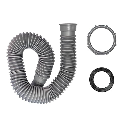 Flexibele afvalpijp, wastafel afvalpijp, binnendiameter 45mm, afvoerbuis, uittrekbare 370mm tot 700m m