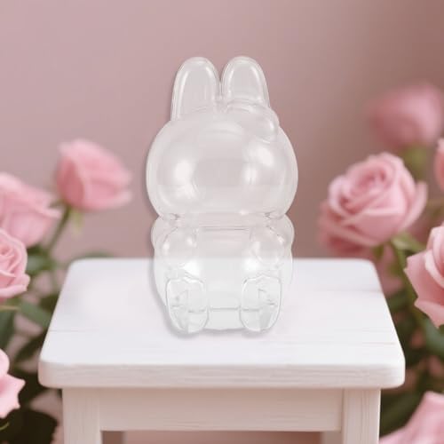 Poppen beschermhoes met ketting, duidelijke hoes voor zittende pluche poppen display geval pompoen stijl accessoires pluche speelgoed Transparante opslagzak voor verzamelaars 3