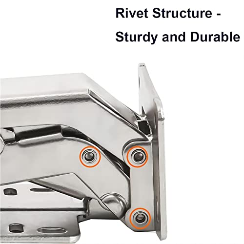 4 x schroef scharnieren met veer, openingshoek, 170 graden, voor keukenkast, deur scharnieren + 16 schroeven, grote hoek deur scharnieren, geen slot nodig 4