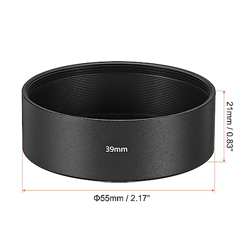 39mm zonneklep, standaard focus, mat oppervlak, anti-reflecterende binnenkap met cameralens reinigingsdoek, zwart