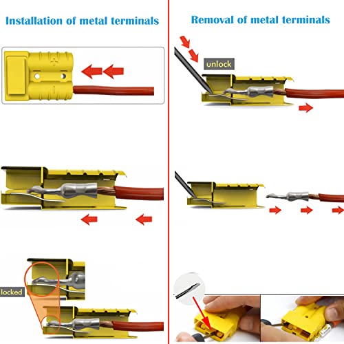 Batterijaansluiting 50 Een stekker, 600 V Quick Connect batterijconnector snelle aansluitplug geschikt voor 6-10 AWG draad (4 sets) 4