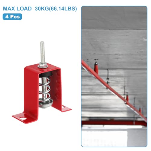 Plafond Spring Vibratie Isolator Houders, 4 stuks, 166 kg, Mechanische Vibratie Damper Montage Anti-Vibratie voor A/C Air Processor, Slaapkamer, Theater Studio, (HV) Rood