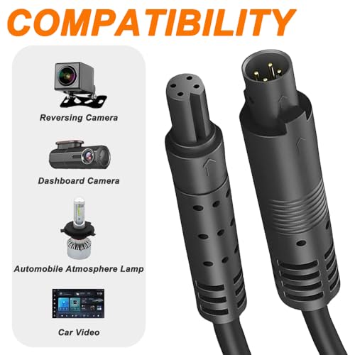 4 Pin Dash Cam Extension Cable, 4-Pin man naar vrouwelijke Dash Cam Achteraanzicht Spiegel Backup Camera Reverse Car Reocorder Cable Cord voor Vrachtwagen, SUV, met Gereedschap (4Pin, 5FT/150CM) 3