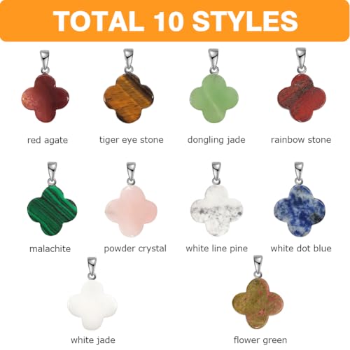 Kristallen ketting, 10 st Natural Assorted Color Healing Crystal Ketting Bedels voor sieraden maken 4