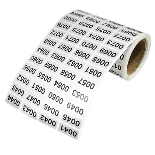 Number Label Sticker Waterproof Stock Number Sticker 0001 t/m 2000 Continuous Number Label Sticker voor voorraadopslag classificatie 4