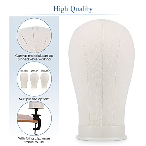 Tête de Toile Poster Perruques Tête de Mannequin met Pince de Table Tête d'Entraînement 32cm (21 pouces) 4
