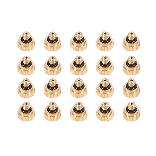 Cooling System Nozzles, 20st Brass Misting Nozzles voor Greenhouse Landscaping Outdoor Cooling Mister System (0,5mm)