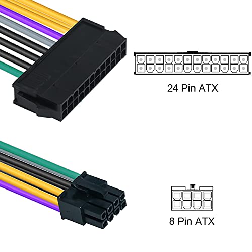 24 Pin tot 8 Pin ATX voeding Adapter Kabel voor DELL Optiplex moederborden 3020 7020 9020, PSU Power Adapter Cable 30cm 12" 18AWG
