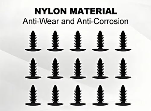 50 sts Auto Plastic Rivet Snap bevestigingsmiddelen Lichaam trim Clips Plastic Push Pin Rivet Renainer Clips Auto Bumper Plastic Rivet bevestigingshouder Trim Push Pinclip zwart 4