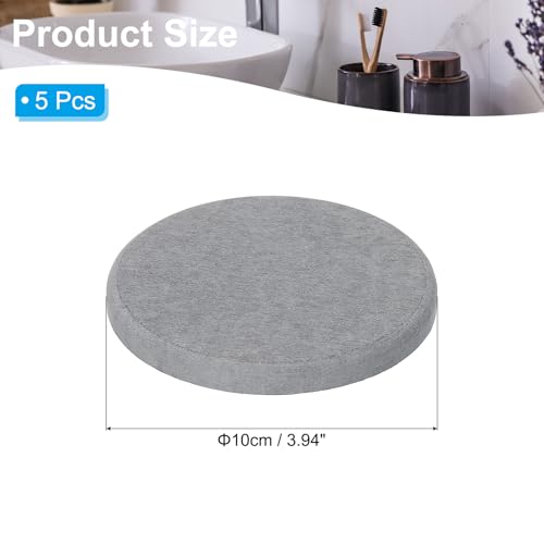 Ronde Diatomeous Earth Coasters 4 Inch5 Pack Water absorberen Diatomeous Earth Coaster, Sneldroge Cup Coaster voor badkamer keuken wasruimte donker grijs