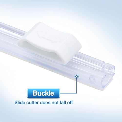 12 st Plastic Wrap Cutter, 13 inch Plastic Wrap Slide Cutter Zelfklevende installatie Vervanging voor aluminium Foil Wax Paper Wrap Dispenser, Wit 4