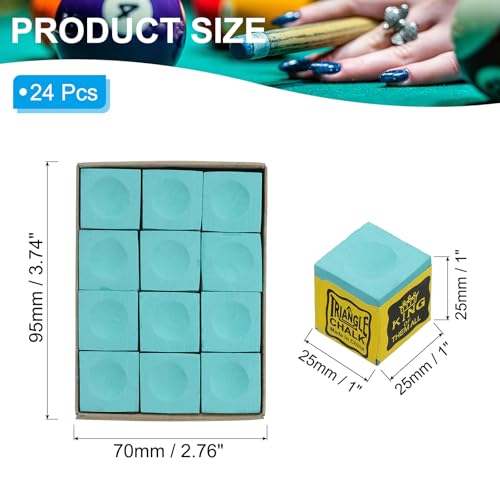 Biljart Pool Cue Chalk, 24 Pack Snooker Biljart Cue Chalk Pool Stick Chalk Table Accessoires voor Biljart Cue Stick Tip, lichtgroen