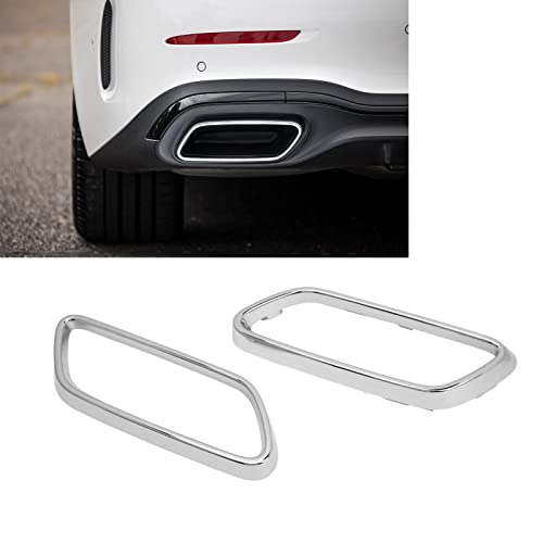Uitlaatrem van de auto, 1 Paar Auto Uitlaat Tip Cover Trims Bezel Vervanging voor Benz C klasse W206 (Zilver Chrome) 3