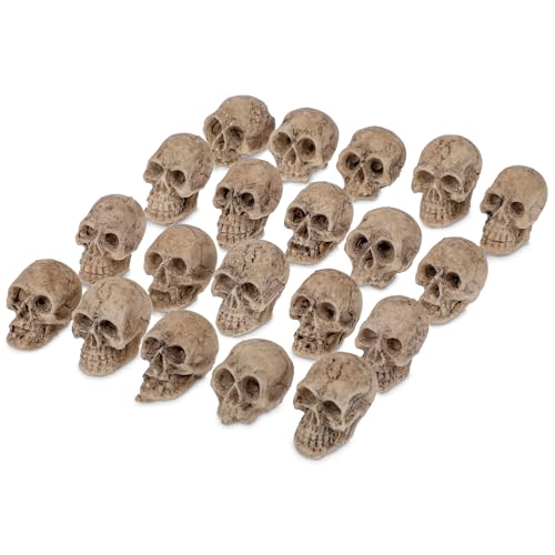 20 st. Mini schedel Figurine Halloween Miniatuur Skeleton Hoofdbeeld Halloween Micro Landschap Figuur, Halloween Prank Props Spookhuis Accessoires voor Halloween Decoratie