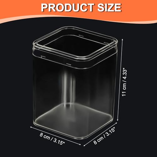 Acryl Box met deksel 8cm x 8cm x 11cm, Heldere Acryl Display Boxen Plastic Vierkante Kubus Containers Opslag Organisator voor Candy Kleine sieraden Kunstwerk Display