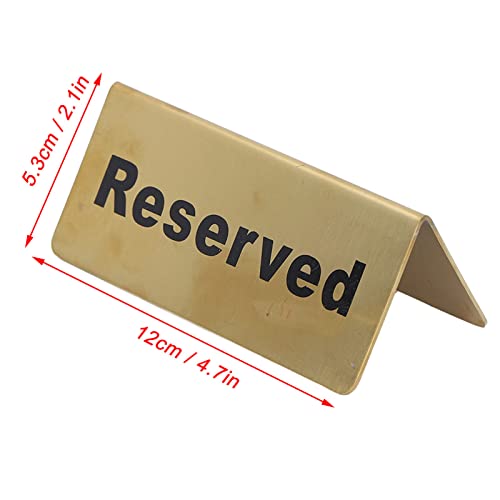 Gereserveerde Tafelplaat, Gold Roestvrij staal Gasten Reservatie Tafel Tent Plate, voor Restaurants, Diners, Bruiloft Banketten, Double Sided (Reserved) 5