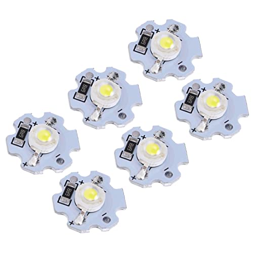 25Stuks 5V LED Chips, 200LM 1W High Power LED Lamp kralen, LED Chips Lampenkralen voor doe-het-zelf Verlichting Fixtures, Zaklampen, Modellering Lichten(Pure White) 5