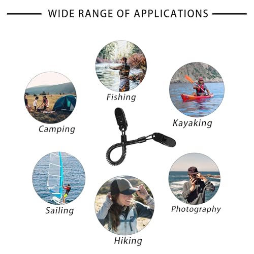 4 st Hoed Clips, Zwarte Cap houder, Retetainer Clip, Hoed Strap Cord houder Cap Keeper, Bijlage Klem Outdoor touw, voor het vissen, Zeilen, Boot Tours 4