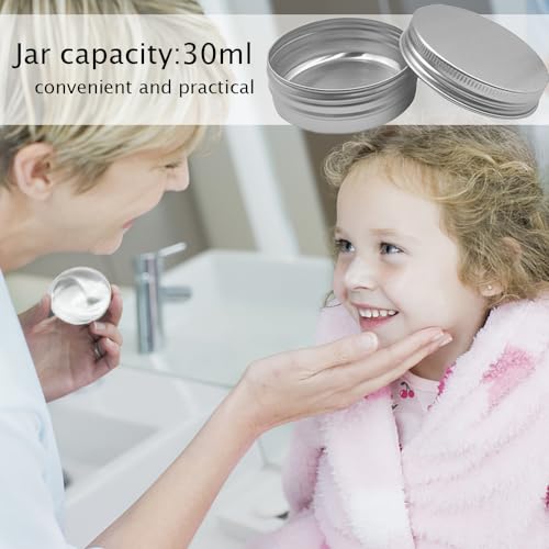 12 stuks Aluminium Tin Jaren Zilver Ronde Cosmetic Jars met schroefdeksels Capaciteit 30ml Reizen en DIY Cosmetics 5