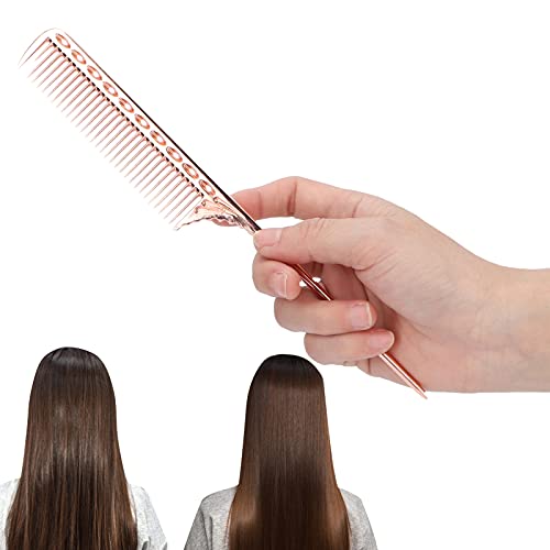 Rat Tail Hair Comb, Professionele Salon Kapper styling Comb Barber, Aluminium Metaal Comb, Portable Styling Tools(Rose Gold) 3