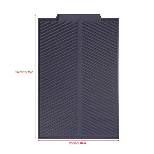Dish droogmat voor tafelgerei, Keuken, Siliconen, Tafelgerei, Droogmat, Rechthoekige, Draining Mat, Heat-Resistant, Non-slip, 39 x 25 cm (Grijs) 3